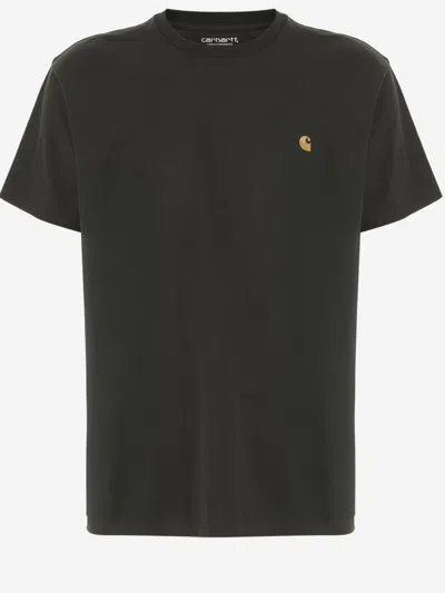 CARHARTT MEN OLIVE CREWNECK LOGO T-SHIRT, XL LUXURY T-SHIRTS FOR MEN DARVEYS