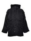 Carhartt Wip Black Nylon Olten Over Parka With Hood