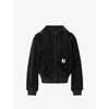 Carhartt Omens Black Active Sweat Hooded Velour Jacket In Black
