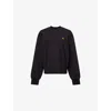 Carhartt Omens Black American Script Logo-embroidered Cotton-blend Sweatshirt In Black