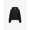 Carhartt Omens Black American Script Logo-embroidered Cotton Hoody In Black