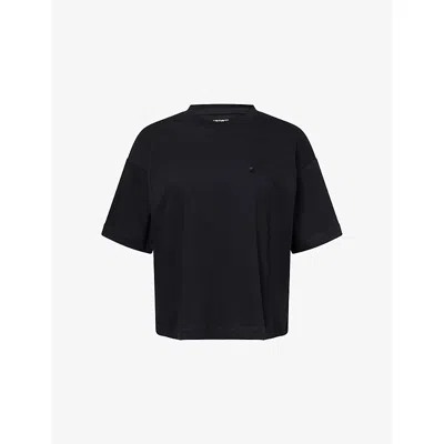 Carhartt Omens Black Chester  Logo-print Cotton T-shirt