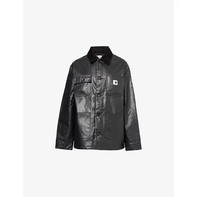 Carhartt Ip Womens Dean Michigan Relaxed-fit Coated-cotton Jacket Black Xs