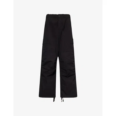 Carhartt Omens Black Jet Baggy-fit Cotton Cargo Trousers Xs