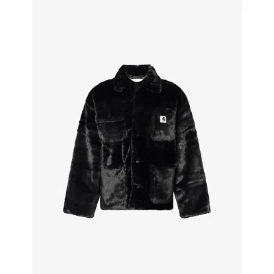 Carhartt Omens Black Michigan Collared Faux-fur Coat