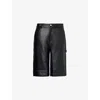 Carhartt Norwich Dk Short Shorts In Black Faux Leather In Black