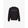 CARHARTT IP WOMENS BLACK / SILVER RIVET SCRIPT REGULAR-FIT COTTON-BLEND SWEATSHIRT