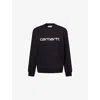 Carhartt Omens Black / White  Logo-embroidered Cotton Sweatshirt Xs In Black