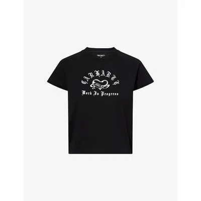 Carhartt Omens  Wip Honest Work Cotton-jersey T-shirt In Black