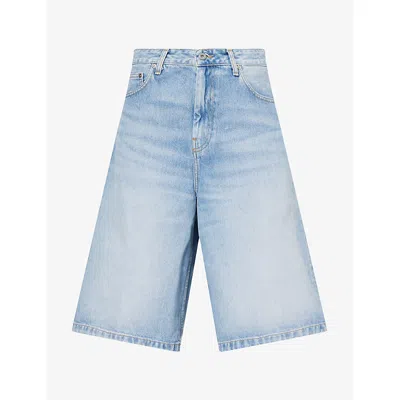Carhartt Omens Blue Belmont Wide-leg Denim Shorts