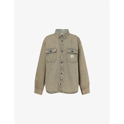 Carhartt Omens Blue / Leather Tigan Relaxed-fit Denim Shirt