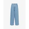 Carhartt Omens Blue / Stone Bleached Brandon Wide-leg Denim Jeans In Blue