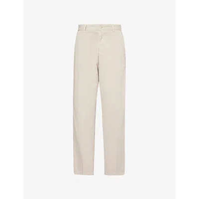 Carhartt Omens  Wip Brady Loose-fit Wide-leg Organic-cotton Twill Trousers In Fleur De Sel
