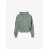 Carhartt Omens Velvet Green / Silver Casey Logo-embroidered Cotton Hoody In Gray