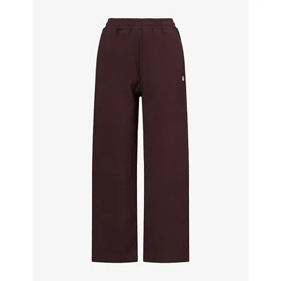 Carhartt Omens  Wip Cassie Logo-patch Cotton Jogging Bottoms In Palisander / Silver