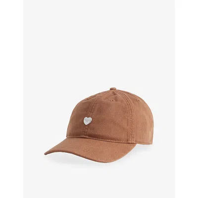 Carhartt Omens Hamilton Brown/silver Heart Metal Cotton-twill Baseball Cap In Orange