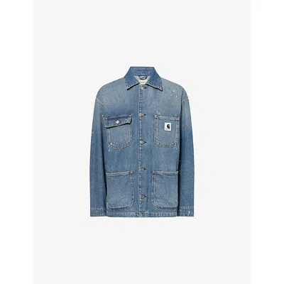 Carhartt Omens Blue Michigan Brand-patch Denim Jacket