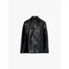 Carhartt Ip Womens Michigan Patch-pockets Relaxed-fit Faux-leather Jacket Black Xs In Black