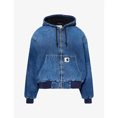 Carhartt Omens  Wip Og Active Hooded Denim Jacket In Blue