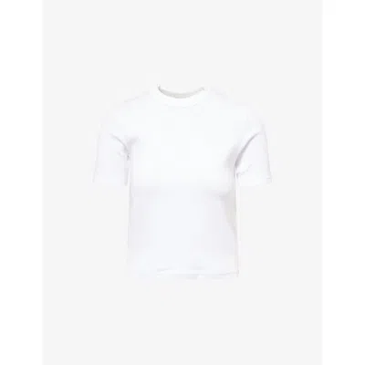 Carhartt Ip Womens Philipa Ribbed Stretch-cotton T-shirt White