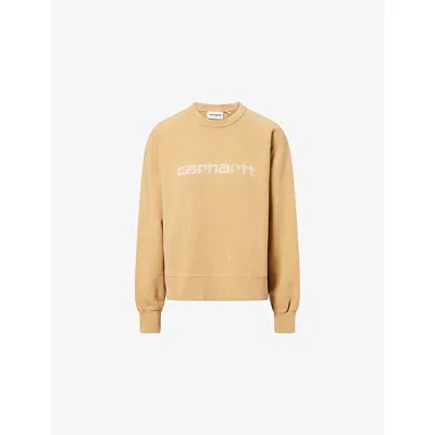 Carhartt Omens Dusty H Brown Painter Logo-print Cotton Sweatshirt