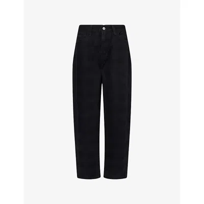 CARHARTT OMENS EVERSON PRINT, BLACK EVERSON TAPERED-FIT DENIM JEANS