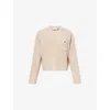 Carhartt Ip Womens Mira Logo-patch Knit Jumper Fleur De Sel In Neutral