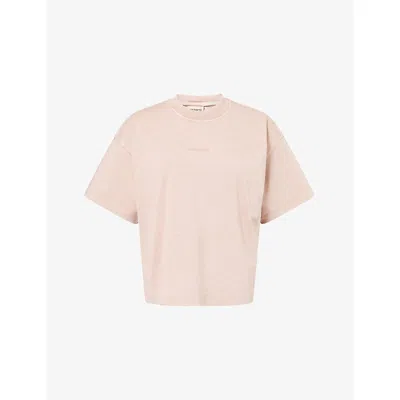 Carhartt Omens Glassy Pink Benton Logo-embroidered Cotton T-shirt