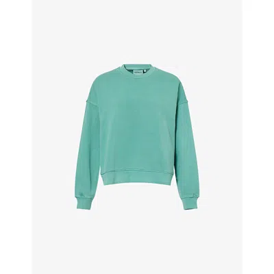 Carhartt Omens Lily Benton Logo-embroidered Cotton Sweatshirt In Green