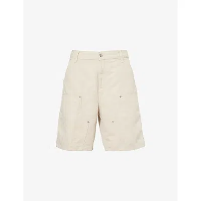 Carhartt Omens Natural Branford Relaxed-fit Cotton-and-linen Shorts In Beige