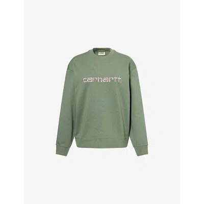 Carhartt Omens Logo-embroidered Regular-fit Cotton-blend Sweatshirt Park
