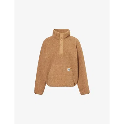Carhartt Omens  Wip Elliot Teddy Fleece Sweatshirt In Peanut / Peanut