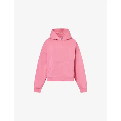 Carhartt Omens Primrose Benton Logo-embroidered Cotton Hoody Xs In Pink