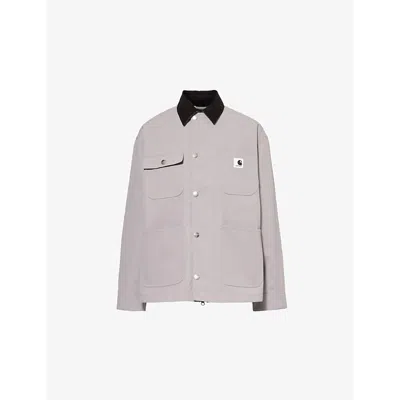 Carhartt Omens Yosemite Clapton Patch-pockets Relaxed-fit Woven Jacket In Grey