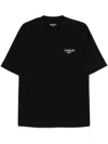 Carhartt Cotton T-shirt With Logo Embroidery In Black