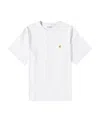 Carhartt Logo-embroidered Crew-neck T-shirt In White