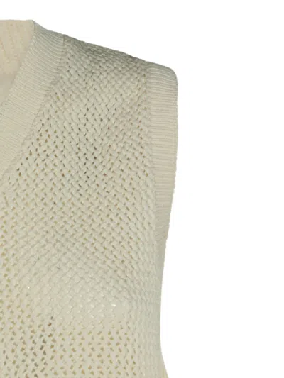 Carhartt Open-knit V-neck Sweater In Neutral