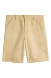 Carhartt Single Knee Canvas Shorts In Beige