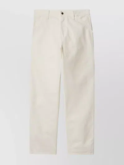 Carhartt Organic Cotton Cargo Trousers With Single Knee In White
