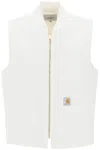 Carhartt Vest With Patch Pockets And Ribbed Collar In White
