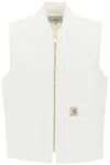 Carhartt Vest With Patch Pockets And Ribbed Collar In White