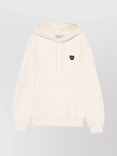 Carhartt Organic Cotton Hooded Sweatshirt With Kangaroo Pocket In White