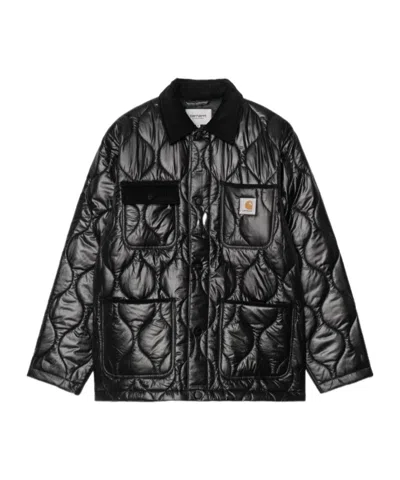 CARHARTT QUILTED CORDUROY-TRIMS PADDED JACKET