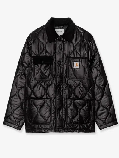 Carhartt Oscar Chore Liner Quilted Nylon Jacket In Black
