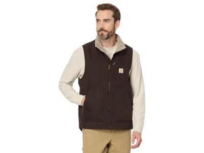 Carhartt Ov277 Sherpa Lined Mock Neck Vest In Brown