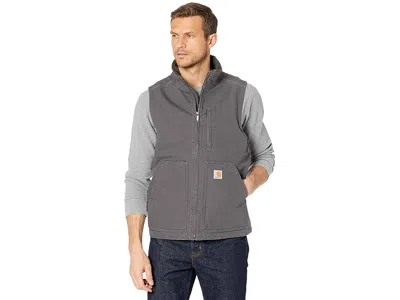 Carhartt Ov277 Sherpa Lined Mock Neck Vest In Gray