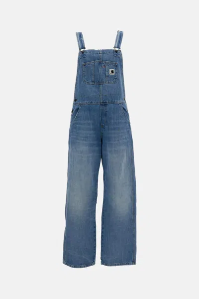 Carhartt Overall Straight Camano Denim In Blue