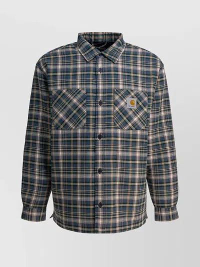 CARHARTT OVERSHIRT JACKET WITH PLAID PATTERN AND POCKETS