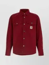 Carhartt Overshirt With Buttoned Cuffs And Pockets In Burgundy