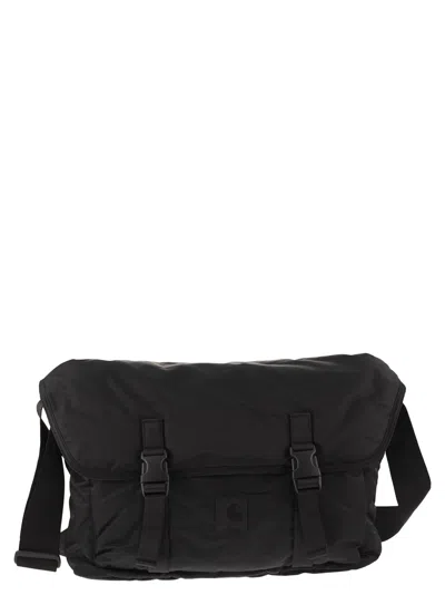 Carhartt Padded Nylon Twill Messenger Bag In Black
